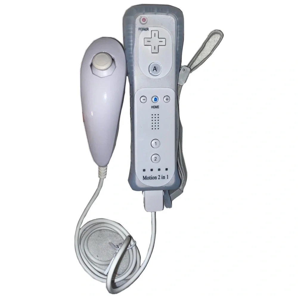 Nintendo Wii & Wii U Motion 2 in 1 Controller & Nunchuck Remote, White 2PCS